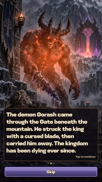 The story: the demon Gorash came through the Gate beneath the mountain
